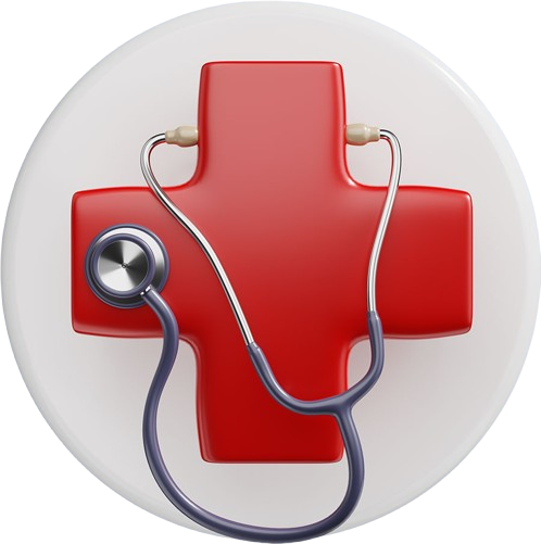 Medical cross with stethoscope